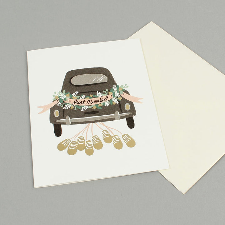 Just Married Getaway Card - Green Tulip