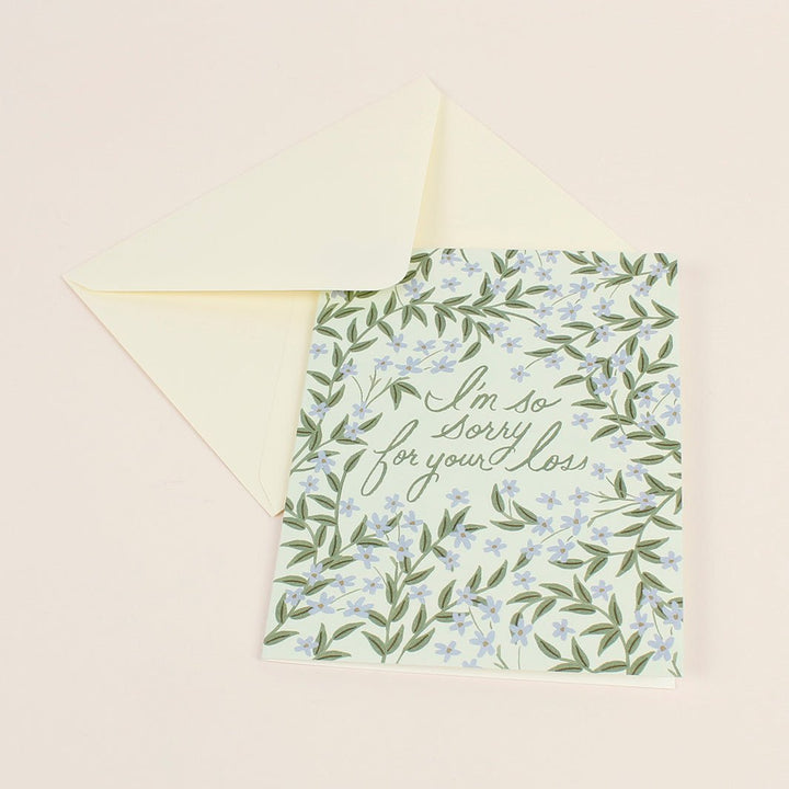 Laurel Sympathy Card - Green Tulip