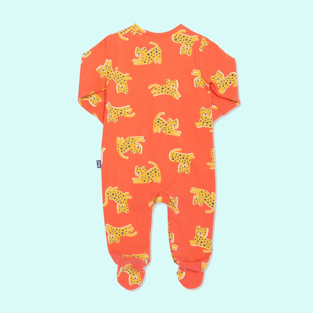 Little Leopard Sleepsuit - Green Tulip