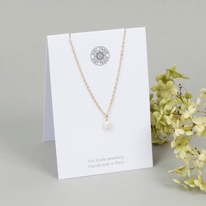 Mini Pearl Pendant - Green Tulip