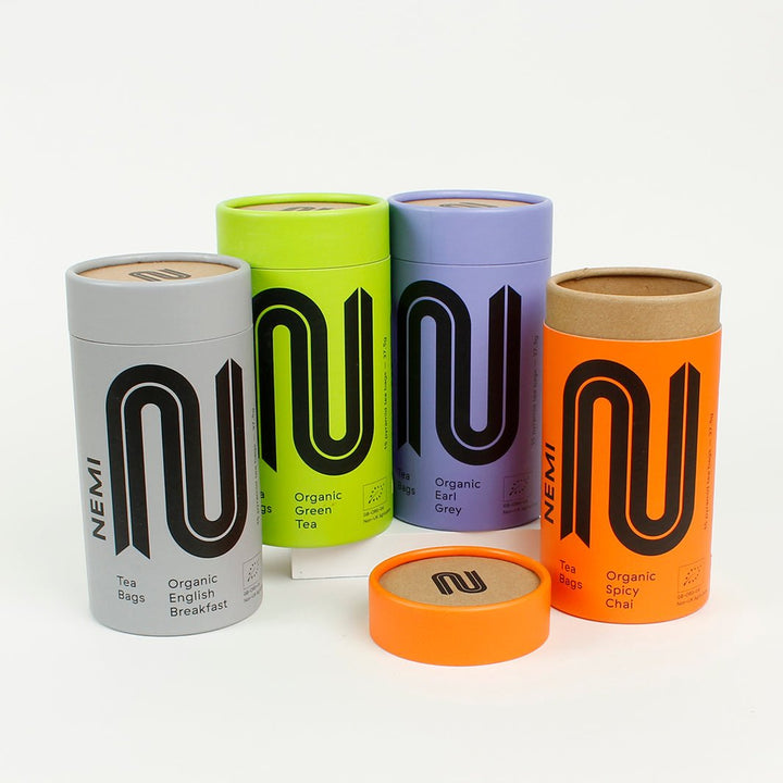 Organic Green Tea Pyramid Teabags - Tube of 15 - Green Tulip