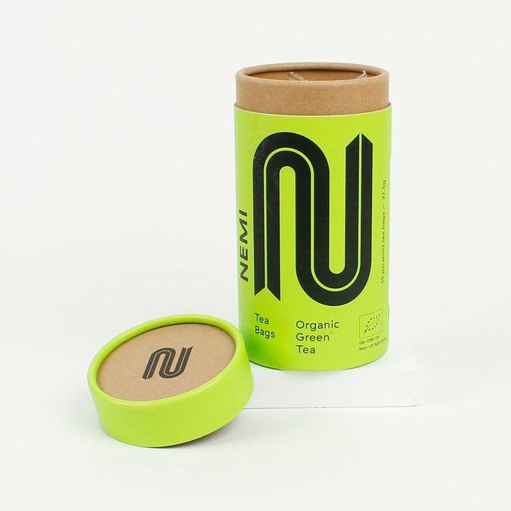 Organic Green Tea Pyramid Teabags - Tube of 15 - Green Tulip