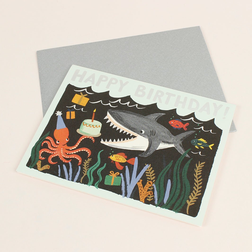 Shark Birthday Card - Green Tulip