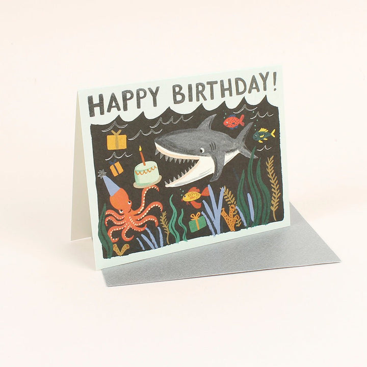 Shark Birthday Card - Green Tulip