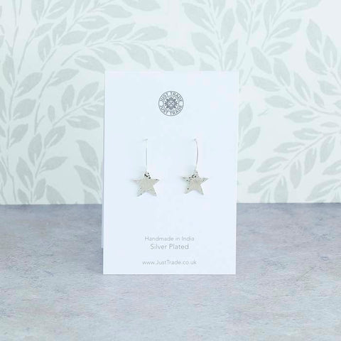 Silver Plated Star Earrings
