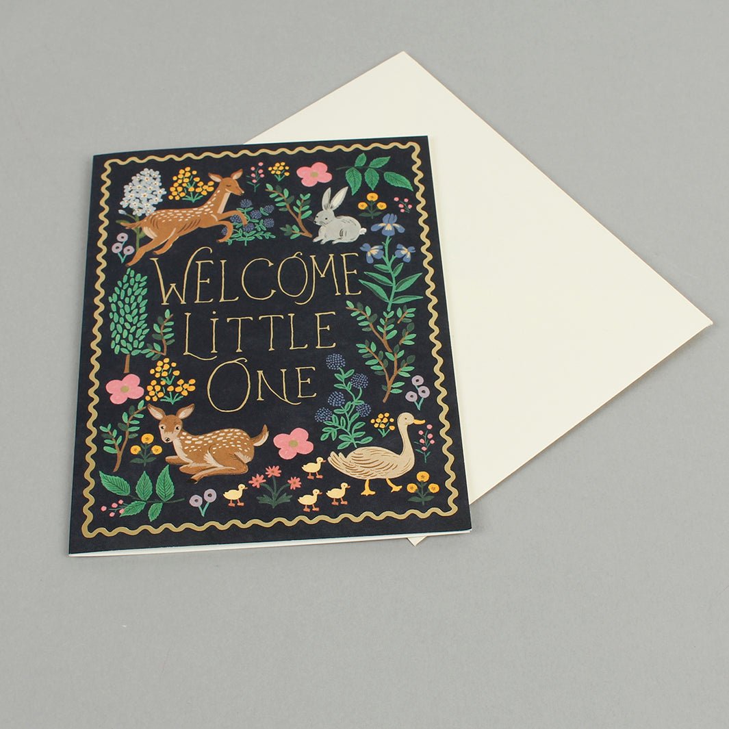 Welcome Little One Woodland Card - Green Tulip