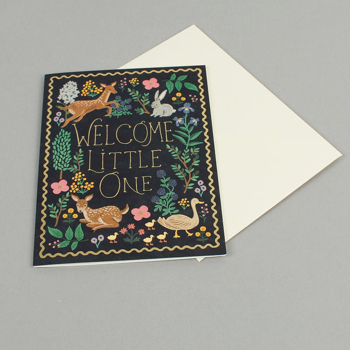 Welcome Little One Woodland Card - Green Tulip