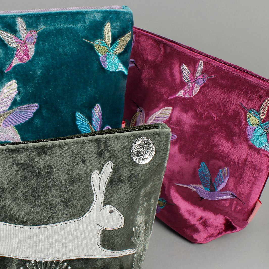 Cosmetic & Wash Bags - Green Tulip