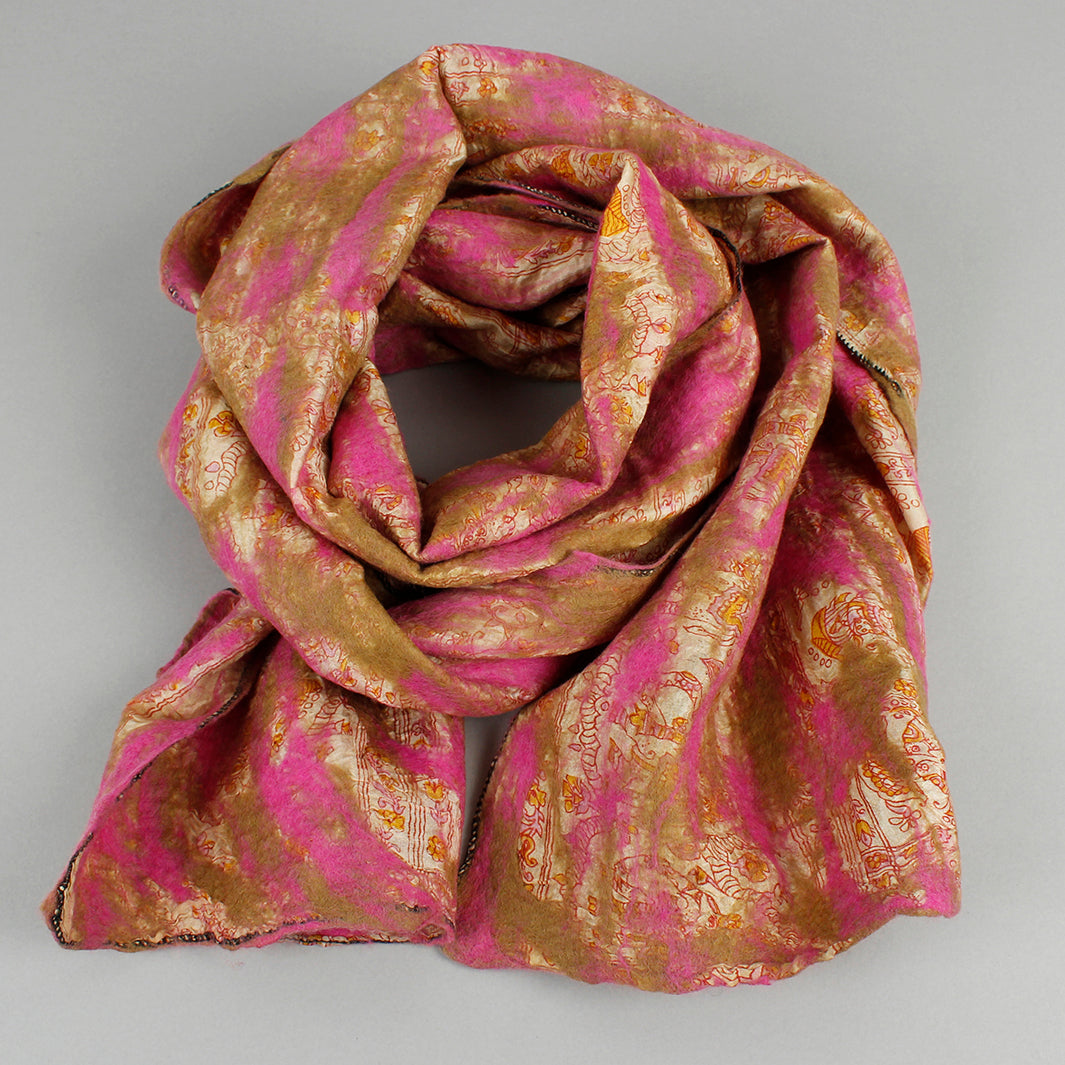 Yamala Felted Silk Scarf - Blush Pink