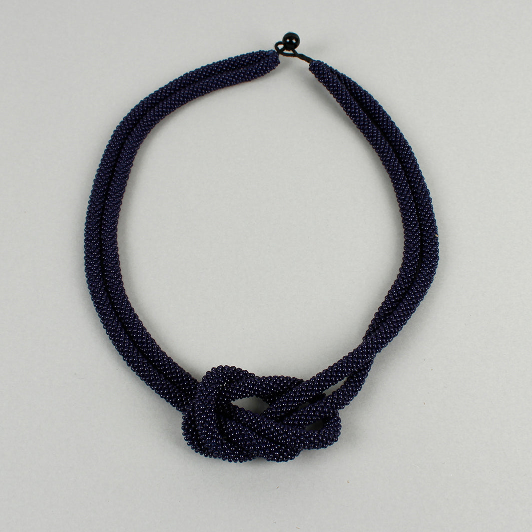 Sakhi Glass Bead Knot Tube Necklace