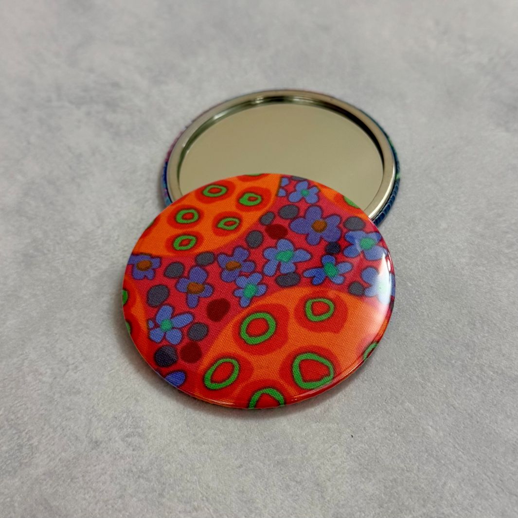 Fuli Kaffe Fassett Fabric Pocket Travel Mirror