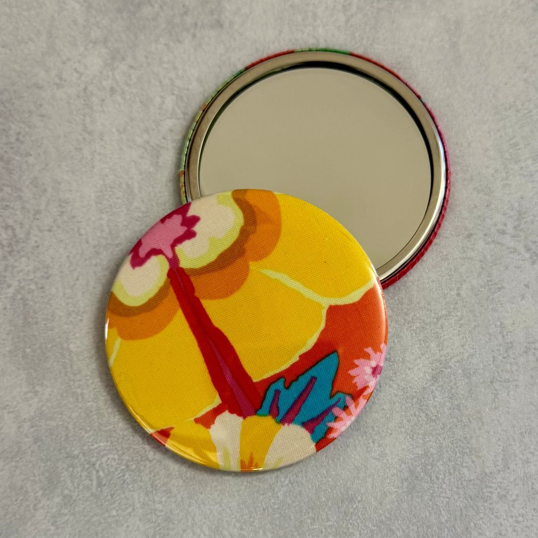 Fuli Kaffe Fassett Fabric Pocket Travel Mirror