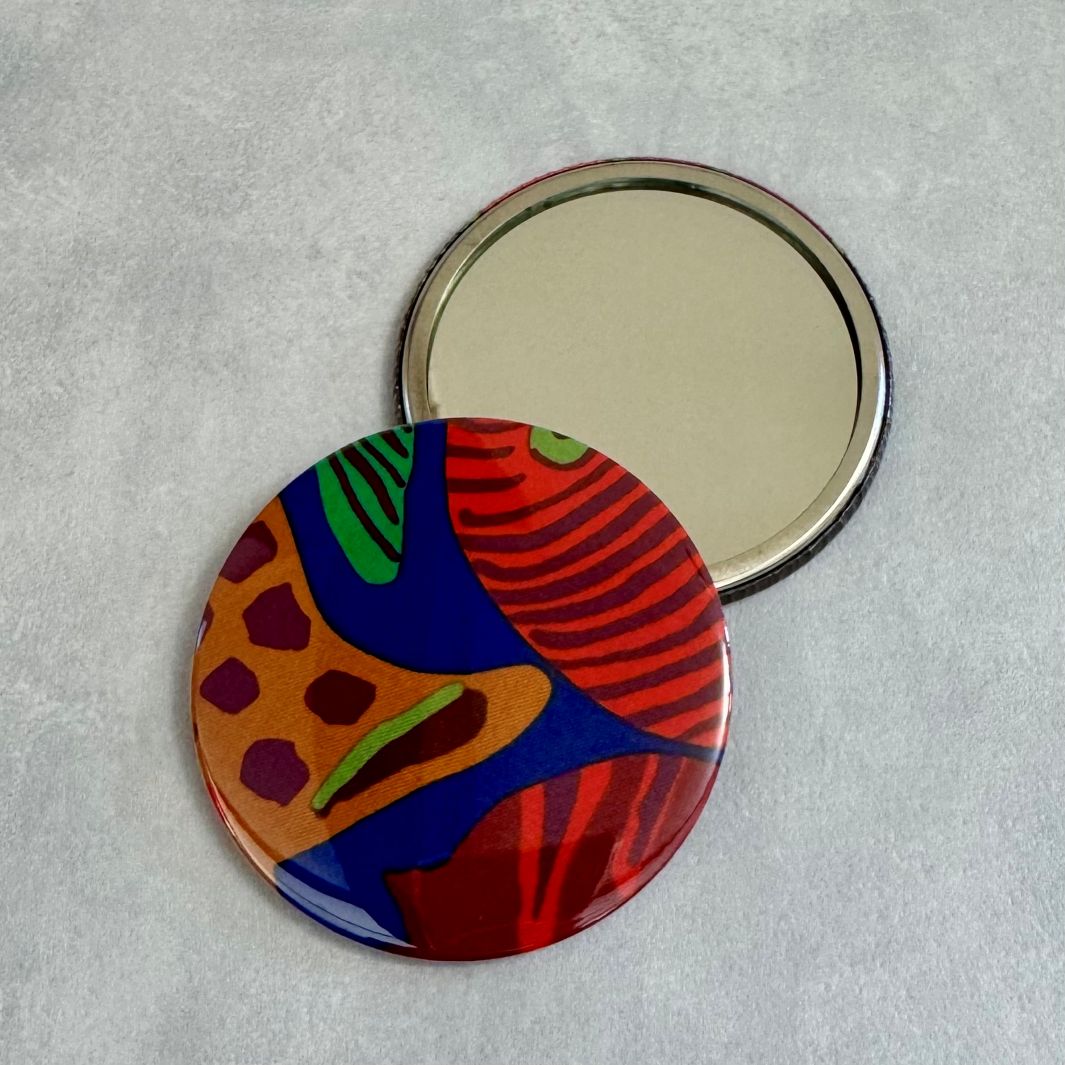 Fuli Kaffe Fassett Fabric Pocket Travel Mirror