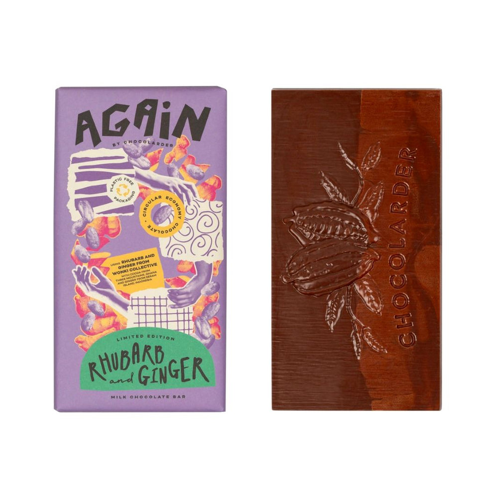 Again Rhubarb & Ginger Milk Chocolate Bar