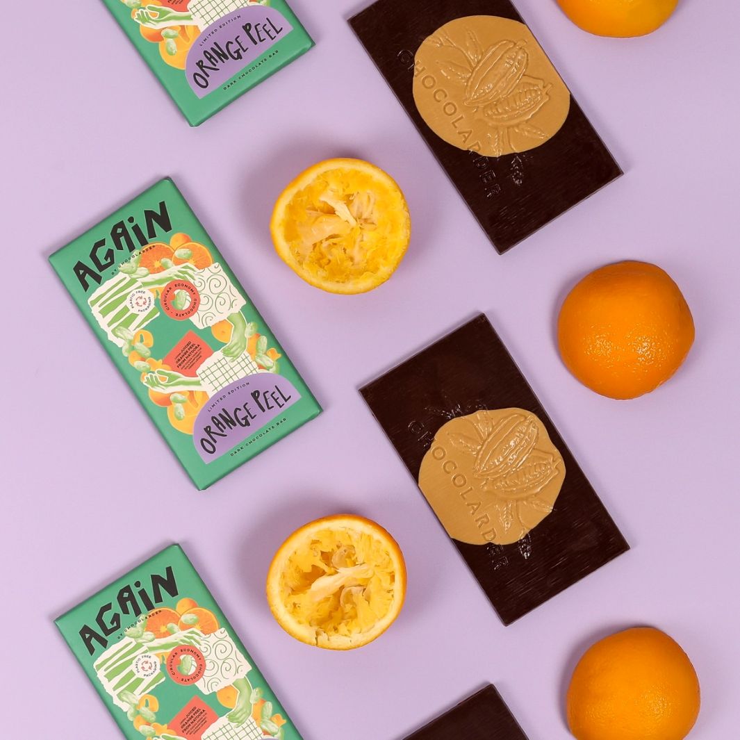 Again Orange Peel Dark Chocolate Bar