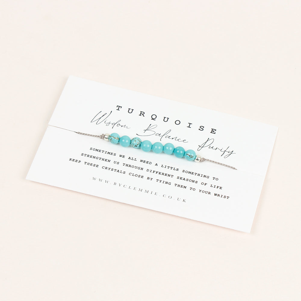 Turquoise Tie-On Crystal Bracelet