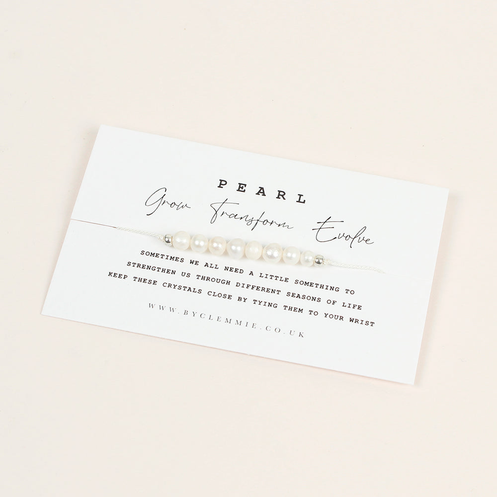 Pearl Tie-On Crystal Bracelet