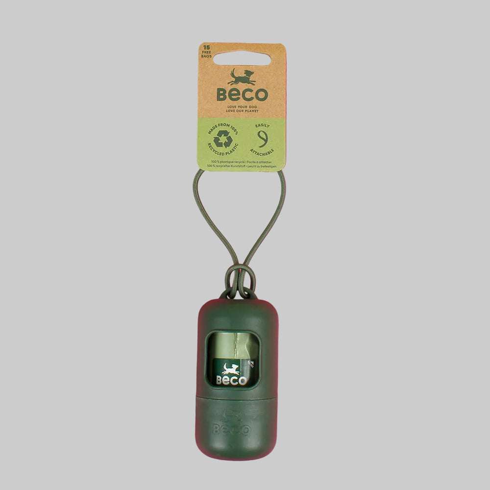 Recycled Plastic Poop Bag Dispenser with Roll of 15 Bags