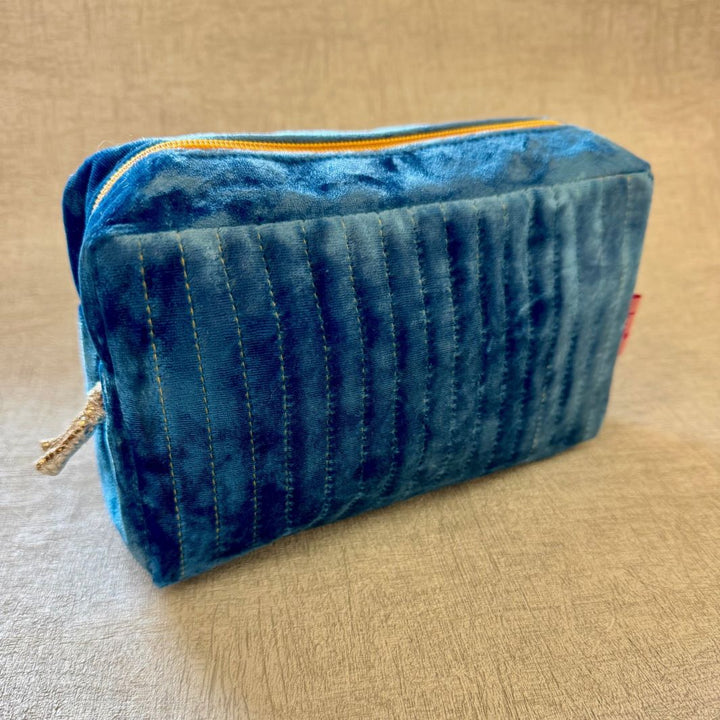 Quilted Velvet Cosmetic Bag