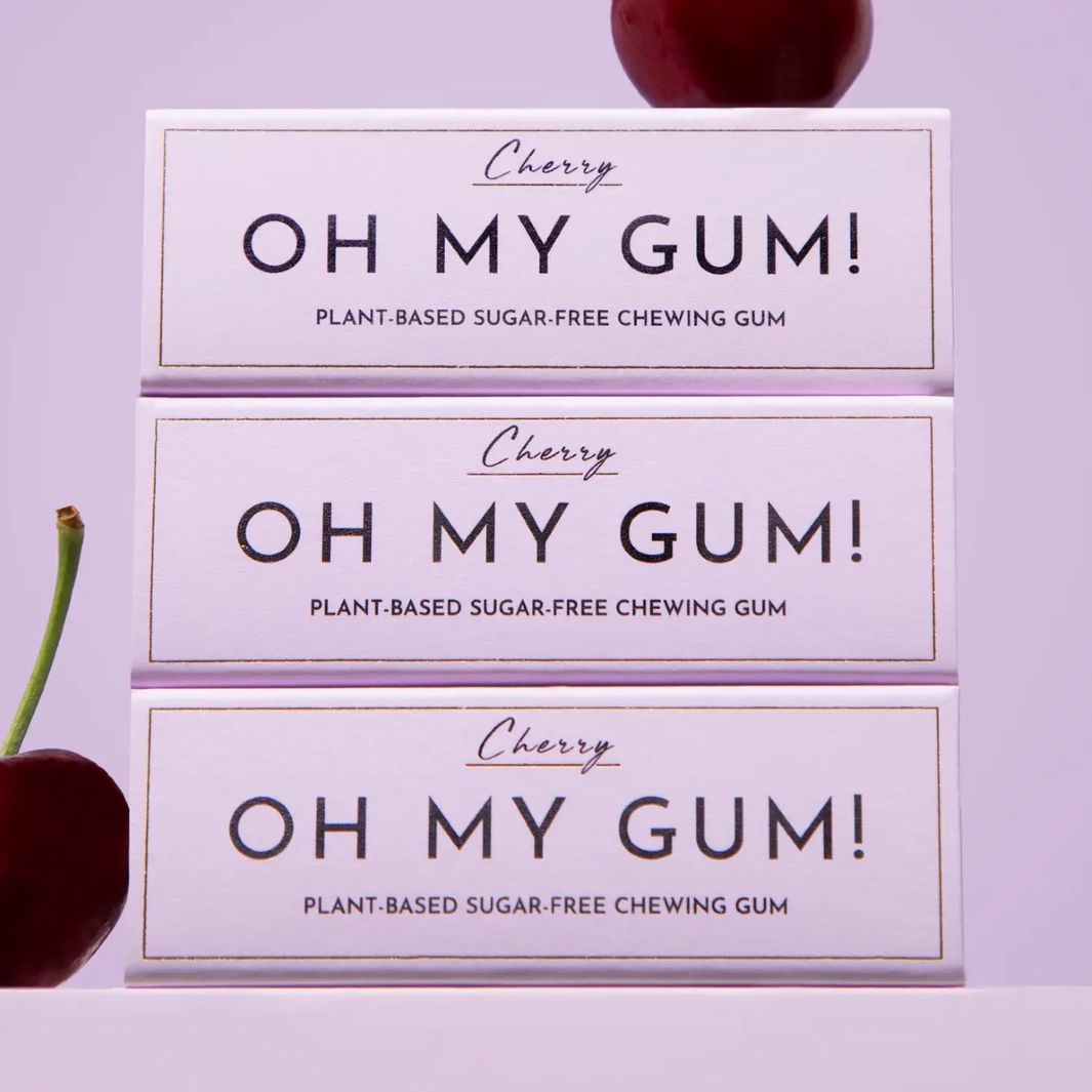 Cherry Plastic-Free Chewing Gum