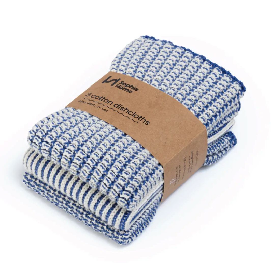 Reusable Cotton Dishcloths - Pack of 3
