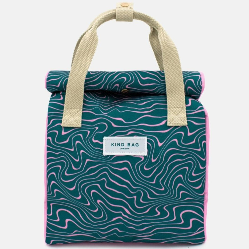Lunch Bag - Contours Green & Pink