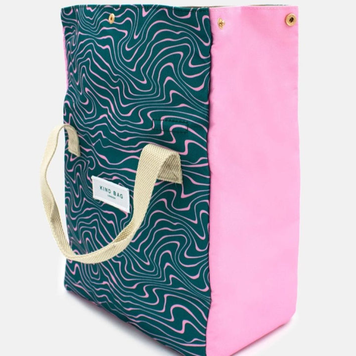 Lunch Bag - Contours Green & Pink