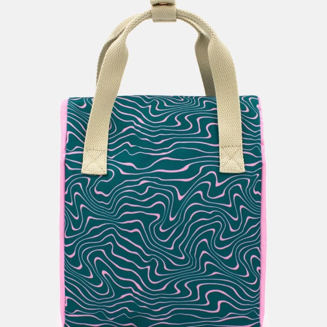 Lunch Bag - Contours Green & Pink