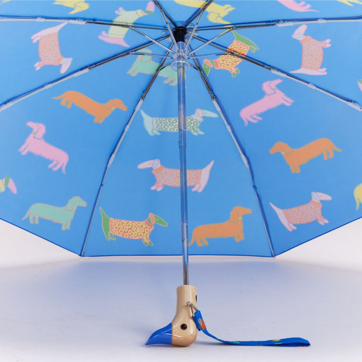 Dogs in Blue Duck Umbrella