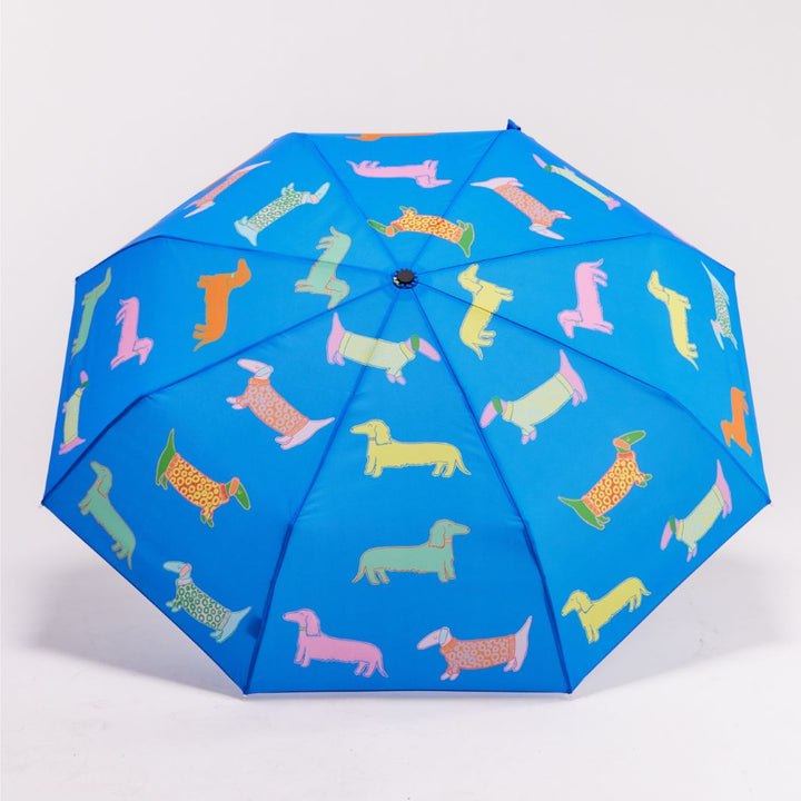 Dogs in Blue Duck Umbrella