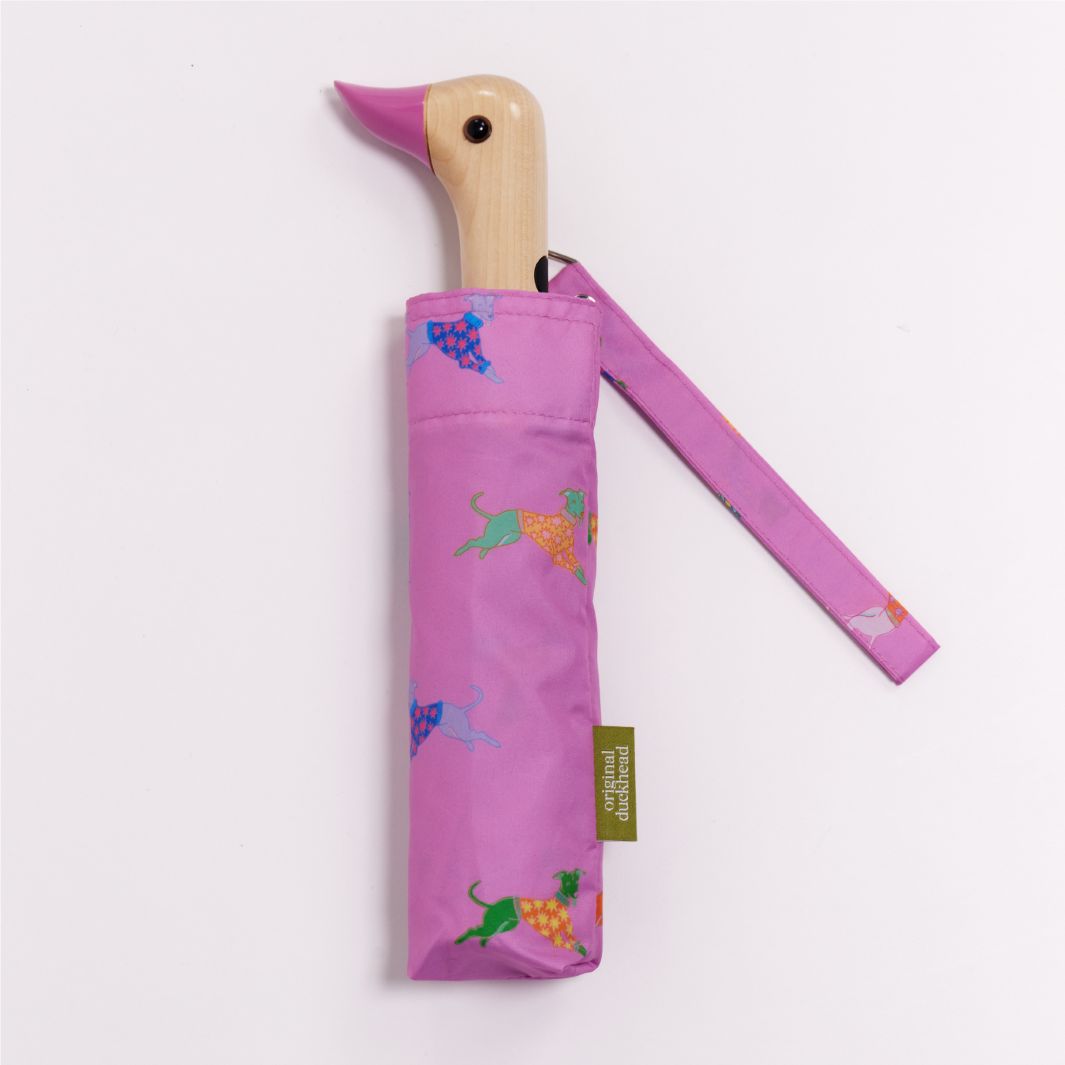 Dogs in Pink Duck Umbrella