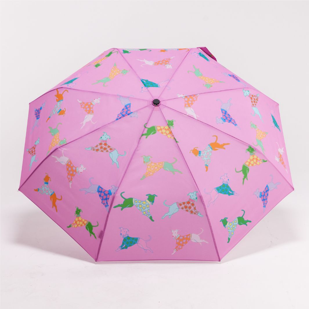Dogs in Pink Duck Umbrella
