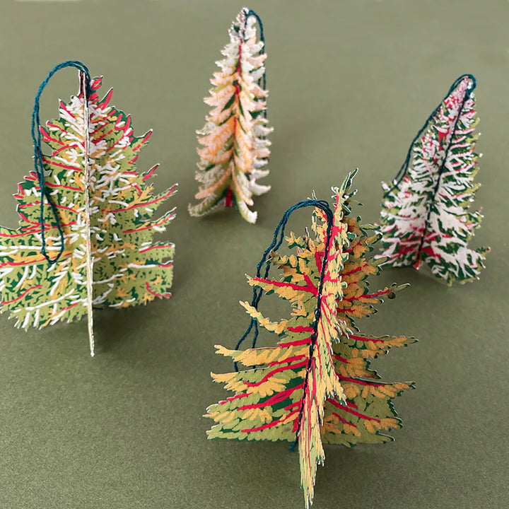 Forest Paper Ornaments - Pack of 4