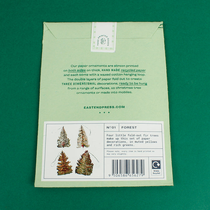 Forest Paper Ornaments - Pack of 4