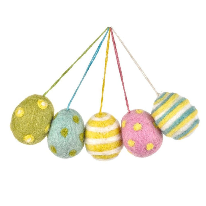 Felt Easter Egg Decorations - Set of 5