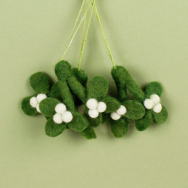 Mini Felt Mistletoe Sprig - Set of 3