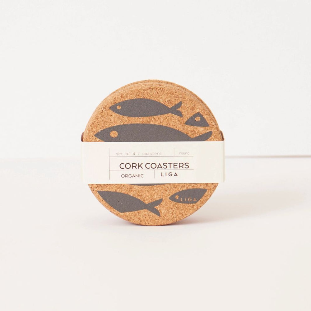 Cork Coaster | Grey Fish