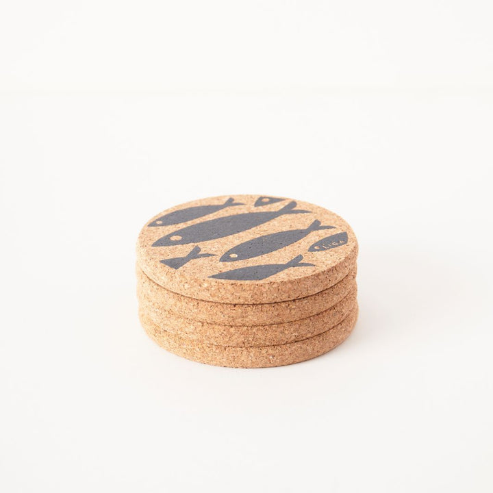 Cork Coaster | Grey Fish
