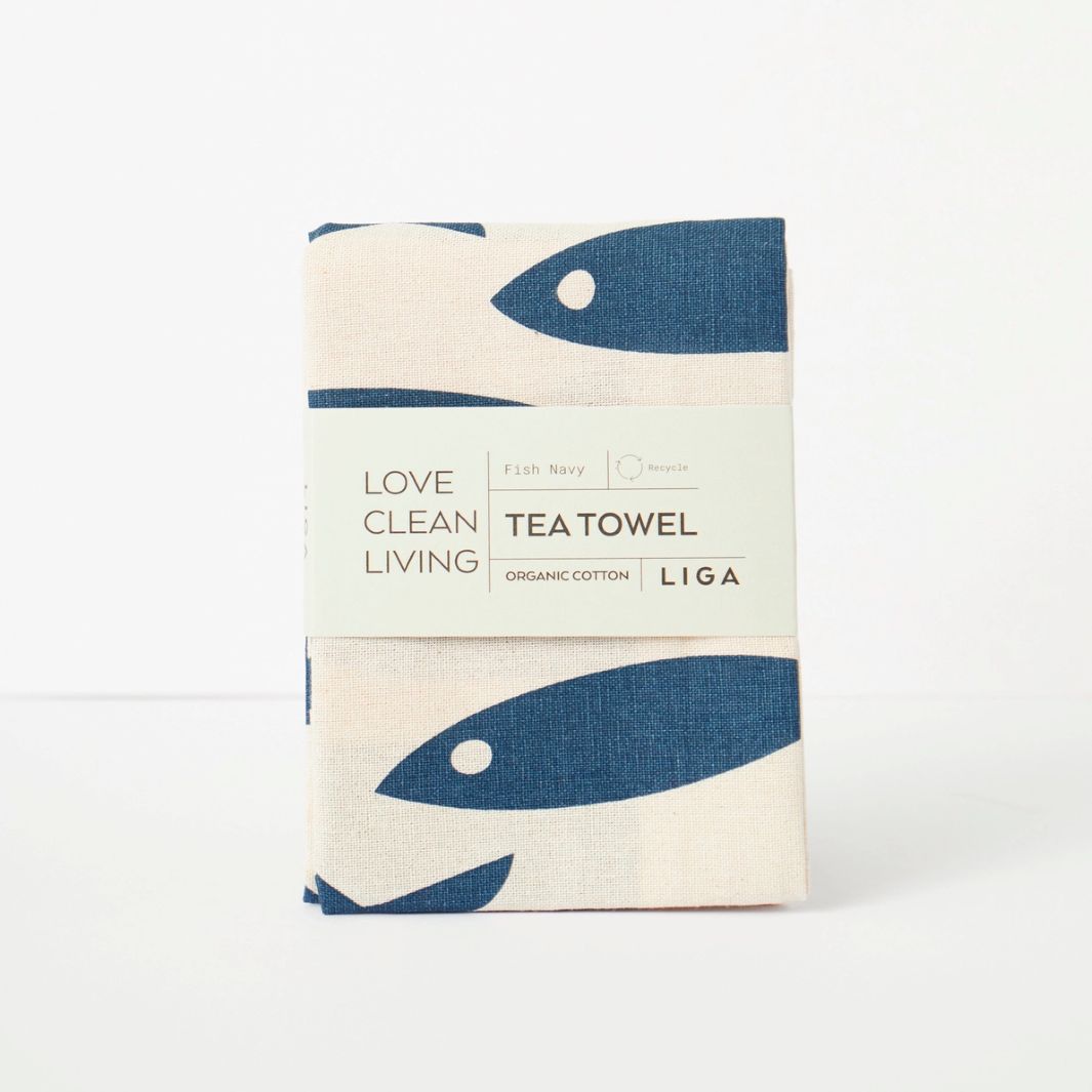 Organic Tea Towel | Fish