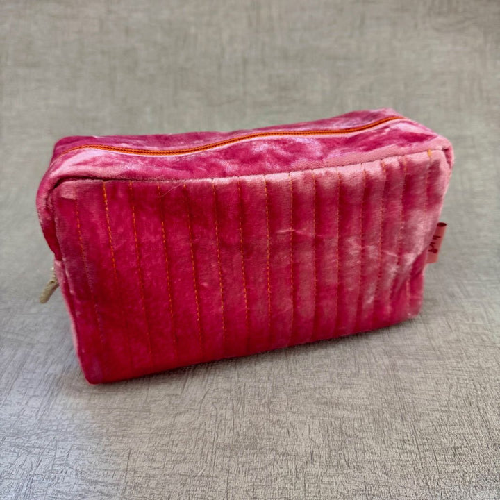 Quilted Velvet Cosmetic Bag