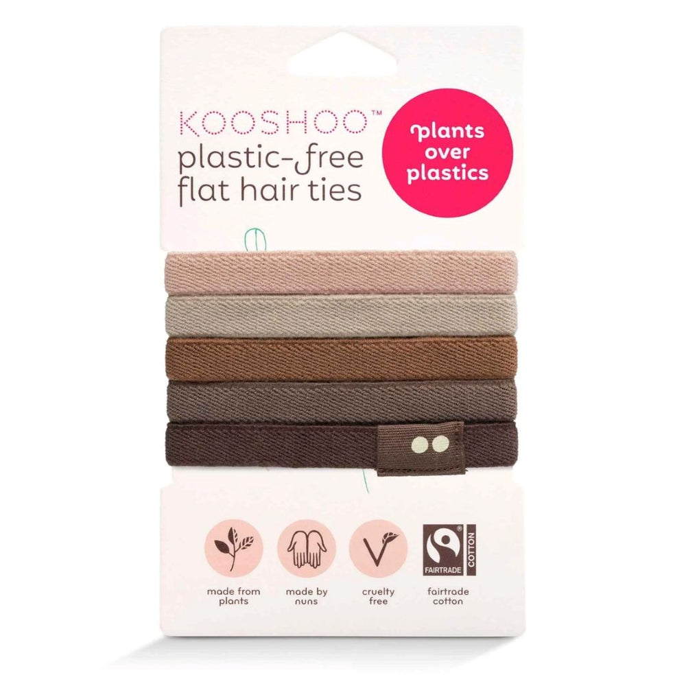 KOOSHOO Flat Plastic-Free Hair Ties – Earth Tints