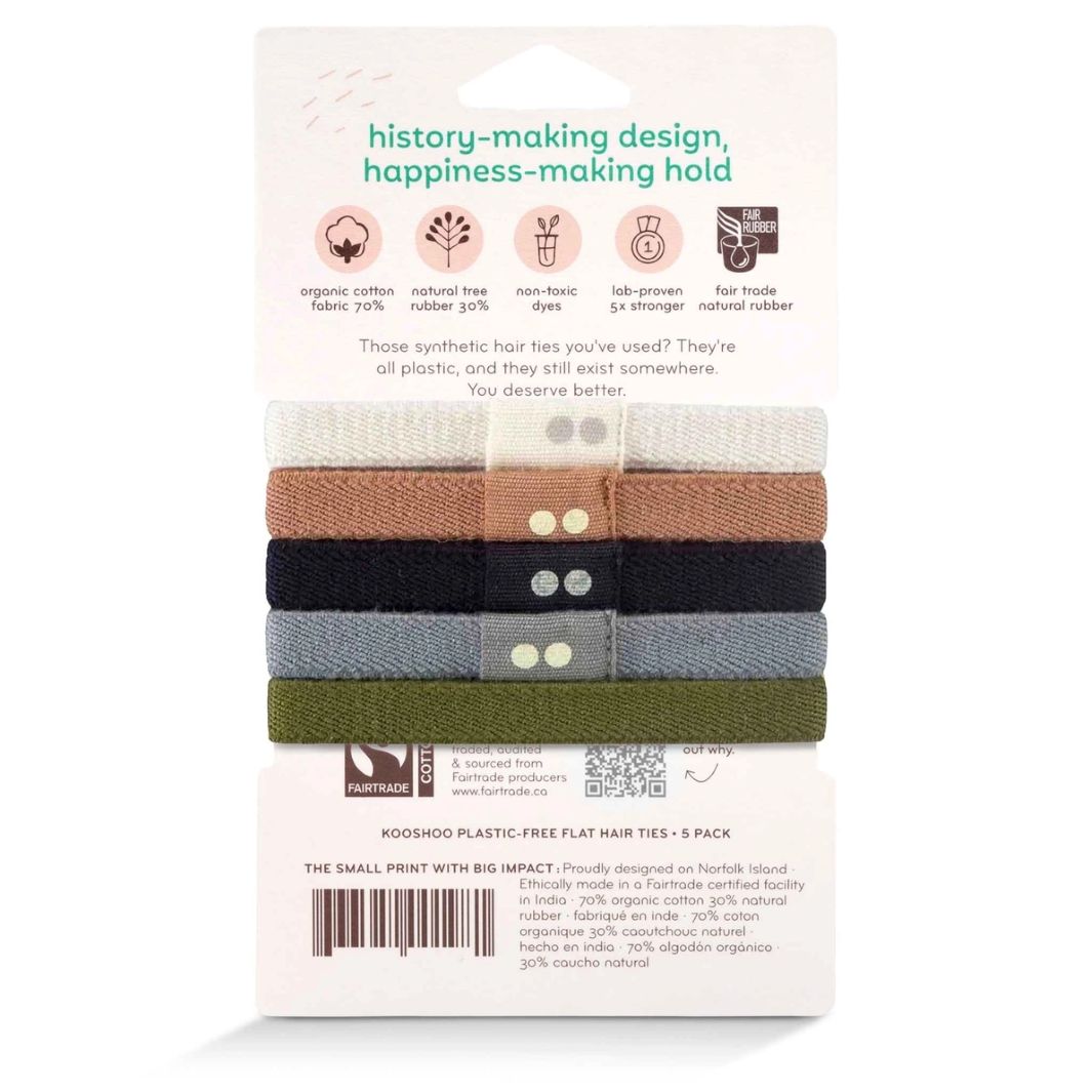 KOOSHOO Flat Plastic-Free Hair Ties – Classics