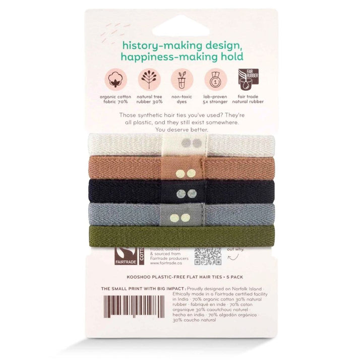 KOOSHOO Flat Plastic-Free Hair Ties – Classics