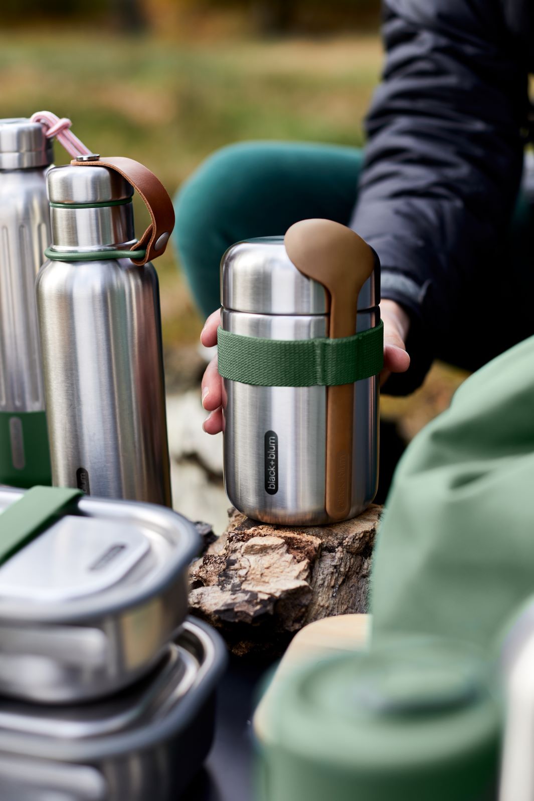 Food Flask – Green Tulip - Main Image