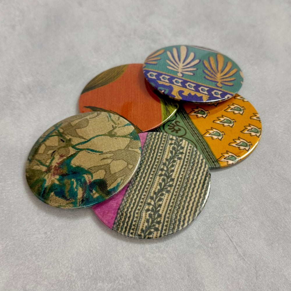 Fuli Recycled Sari Fabric Pocket Travel Mirror