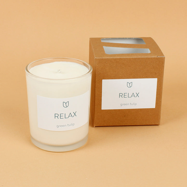 Relax Clear Glass Candle - Boxed