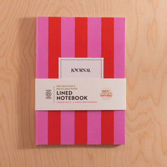 A5 Hot Pink Stripe Lined Notebook
