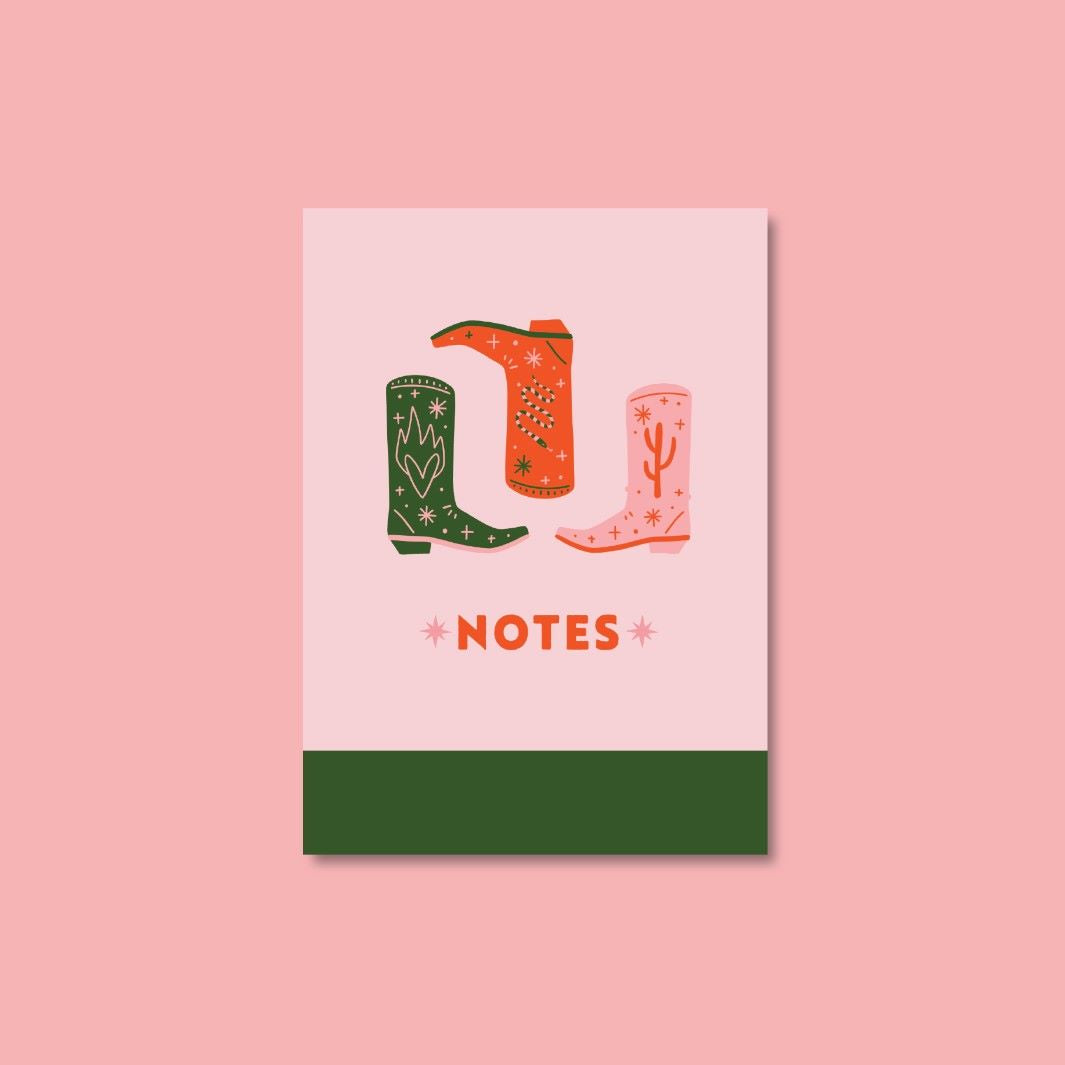 A5 Cowboy Boots Lined Notebook
