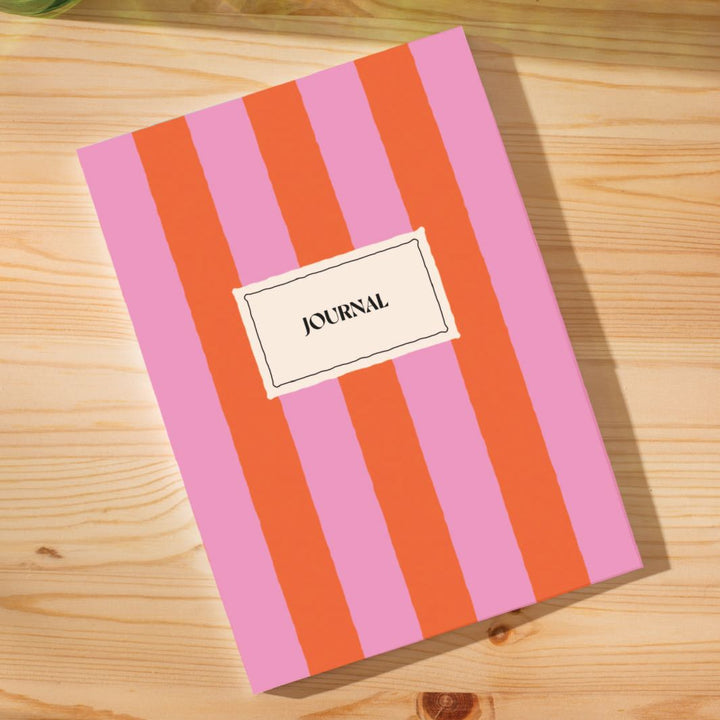 A5 Hot Pink Stripe Lined Notebook