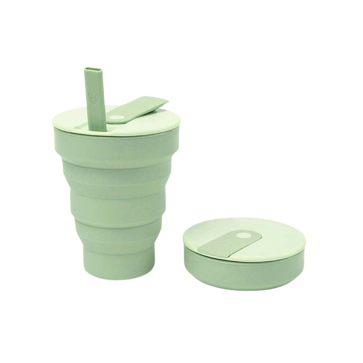 Collapsible Silicone Cup with Straw - 16oz